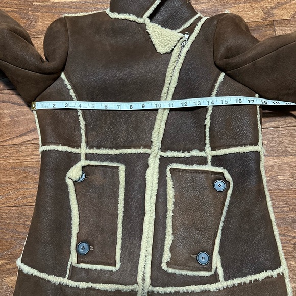 Theory Leather Sherpa Coat Medium - Picture 7 of 9